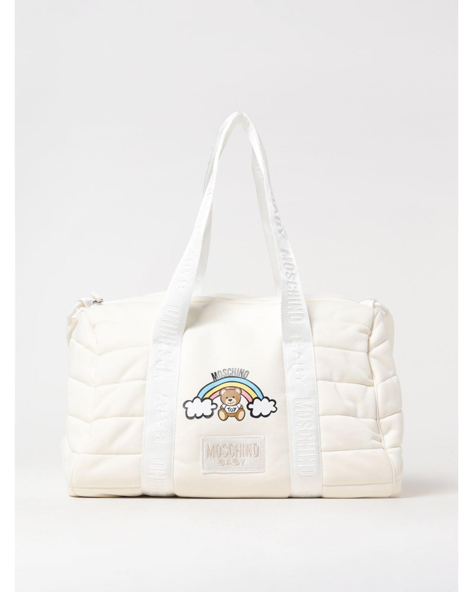 Moschino Quilted Diaper Bag Teddy Bear Design Kids Yellow Cream Blanket Sets