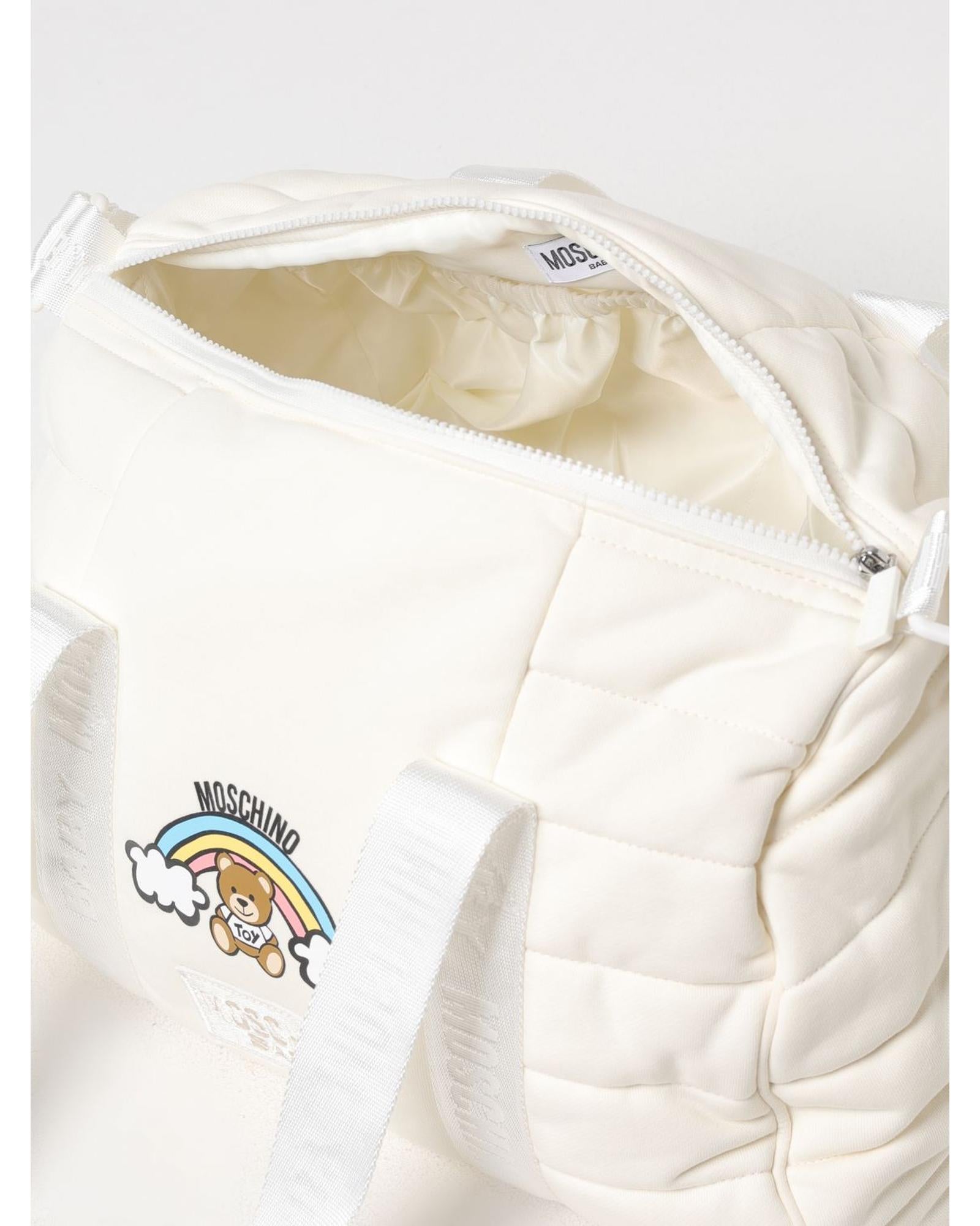Moschino Quilted Diaper Bag Teddy Bear Design Kids Yellow Cream Blanket Sets