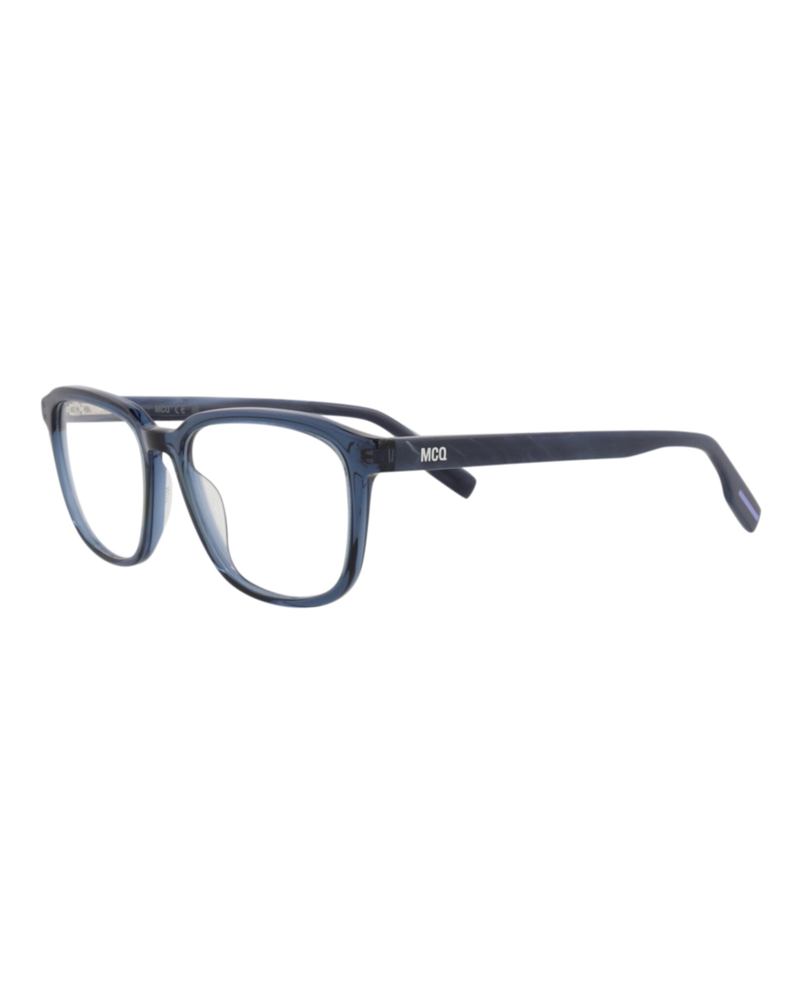 McQ Alexander McQueen Mens Square/Rectangle Blue Blue Transparent Fashion Designer Eyewear