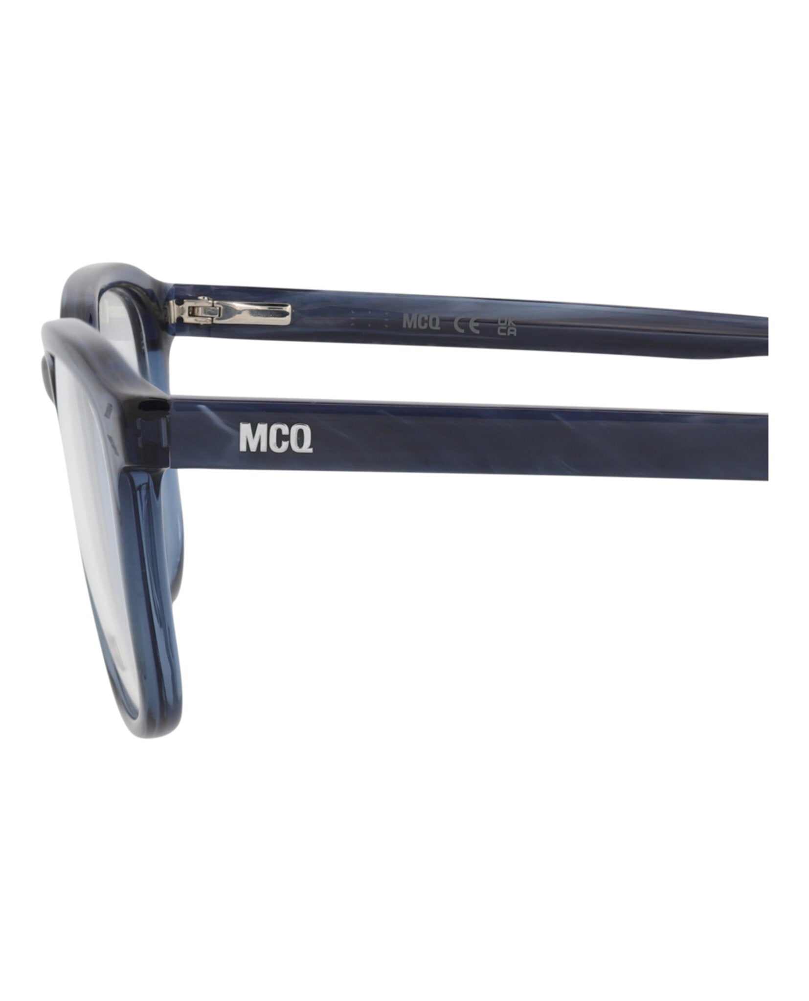 McQ Alexander McQueen Mens Square/Rectangle Blue Blue Transparent Fashion Designer Eyewear