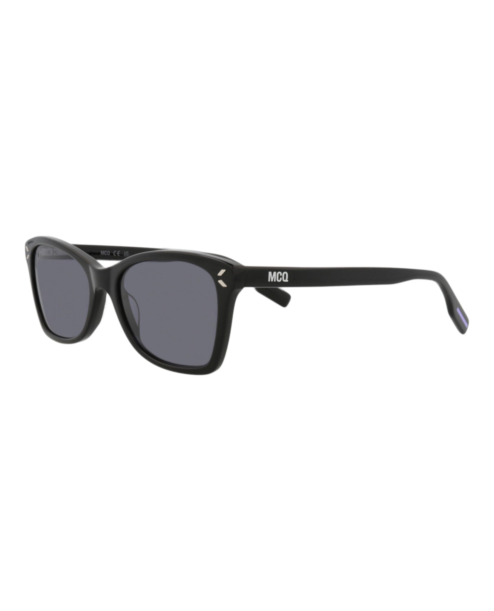 McQ Alexander McQueen Womens Square/Rectangle Black Black Grey Fashion Designer Eyewear