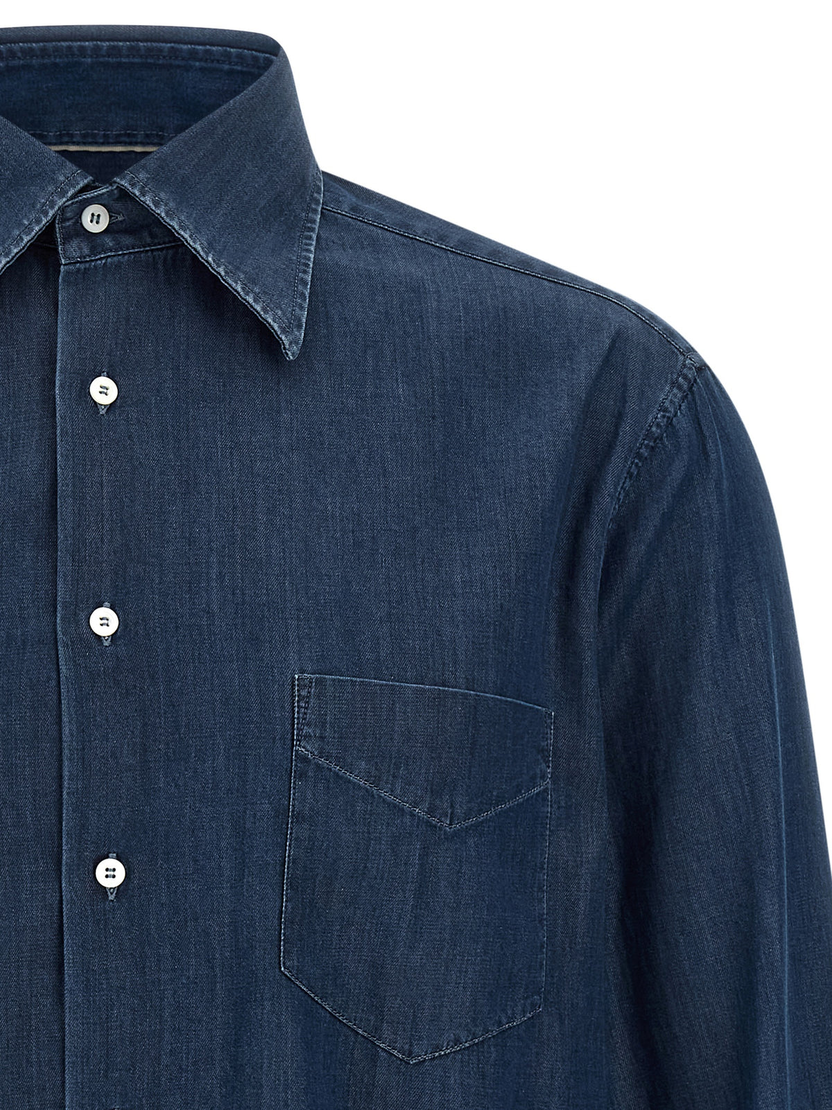 Brunello Cucinelli Men Lightweight Denim Shirt