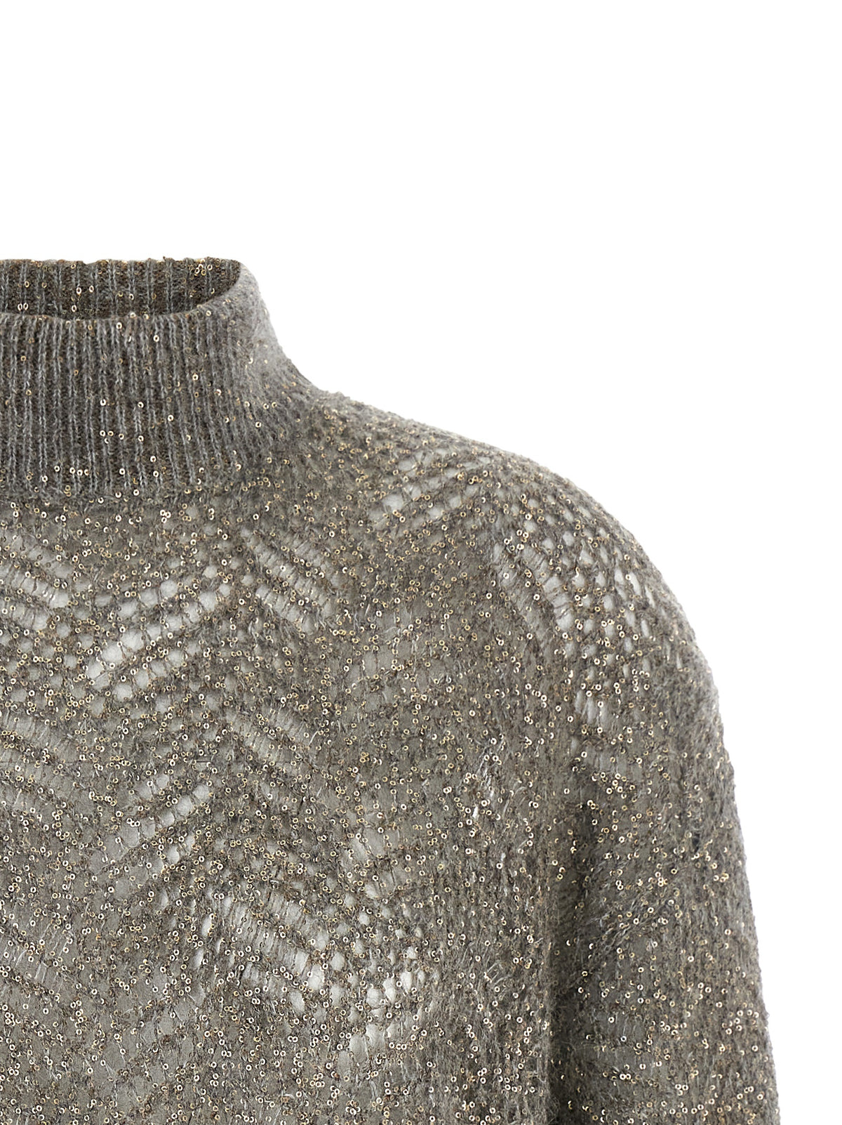 BRUNELLO CUCINELLI Brunello Cucinelli Women 'Dazzling Abstract Leaf' Sweater