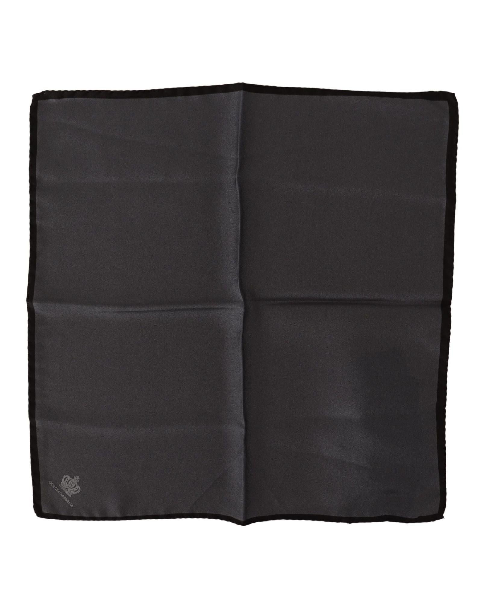 Dolce & Gabbana Black Silk Pocket Square