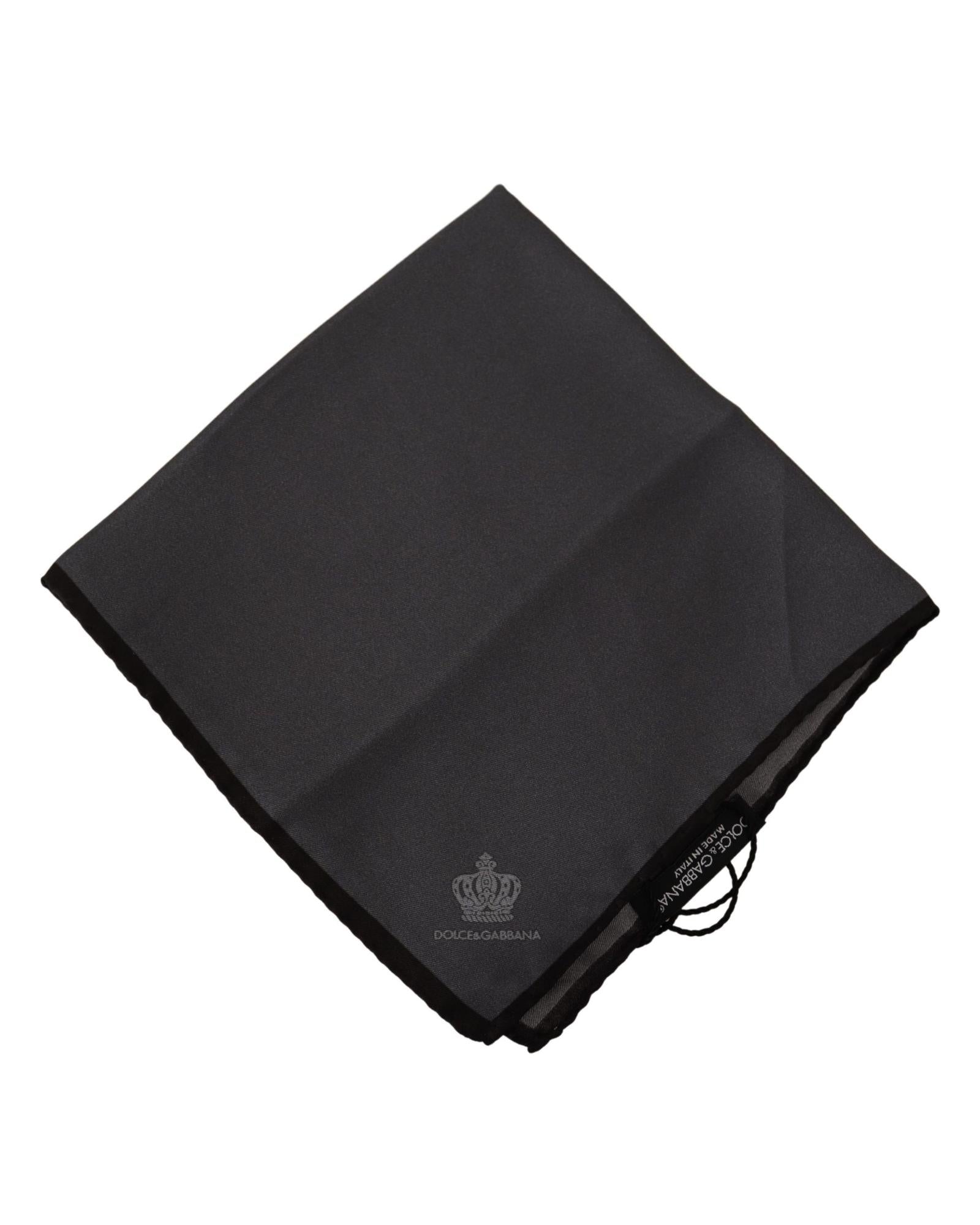 Dolce & Gabbana Black Silk Pocket Square