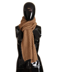 Dolce & Gabbana Dolce Gabbana Cable Knit Cashmere Scarf Brown