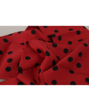Dolce & Gabbana Silk Shawl Neck Wrap Scarf - Red Polka Dot