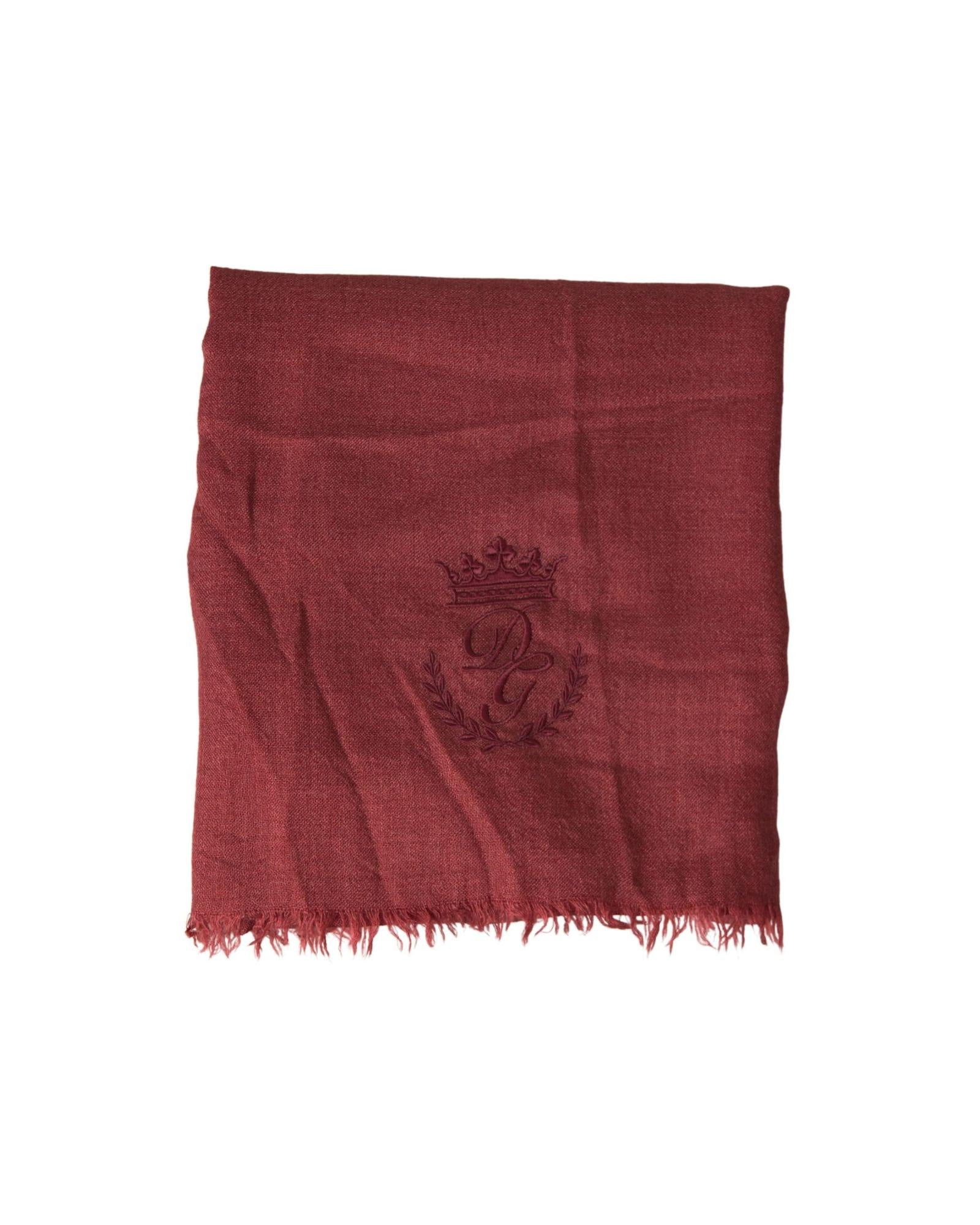 Dolce & Gabbana DG Monogram Cashmere Scarf - Burgundy