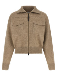 BRUNELLO CUCINELLI Brunello Cucinelli Women 'Shiny Zipper Pull' Wool Cardigan