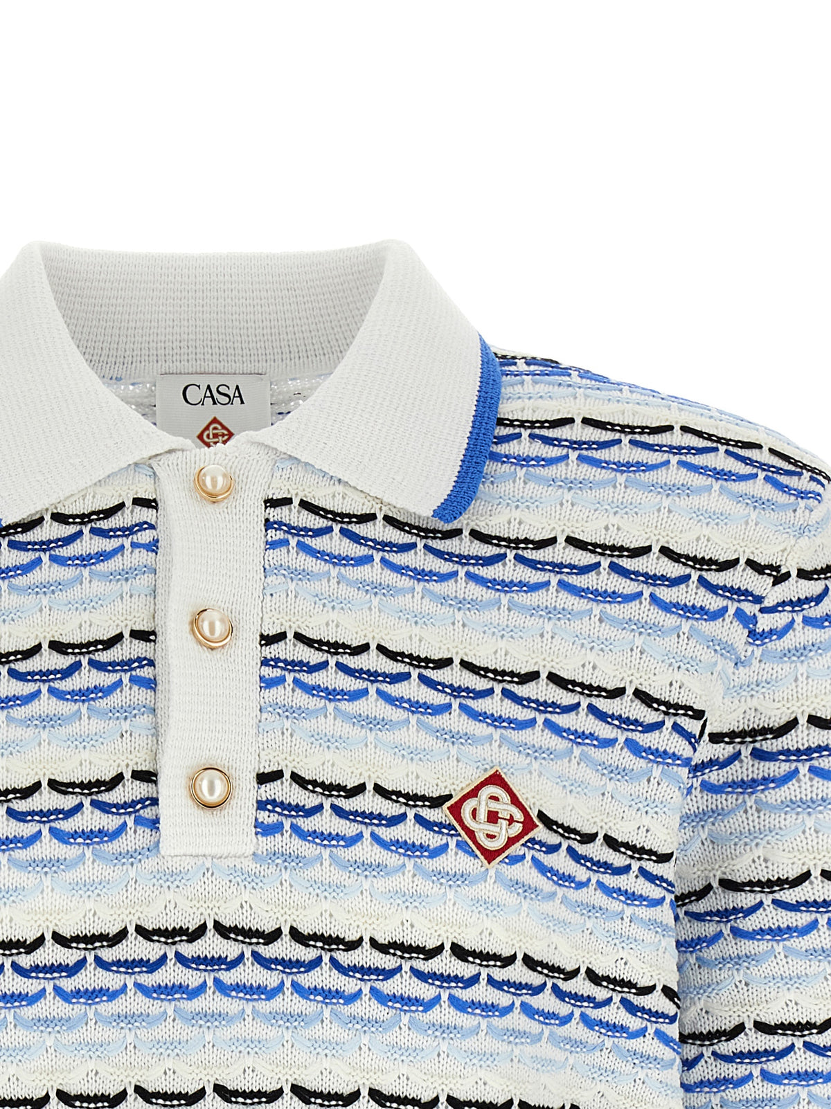 CASABLANCA Casablanca Men 'Tuck Stitch Long Sleeve' Polo Shirt