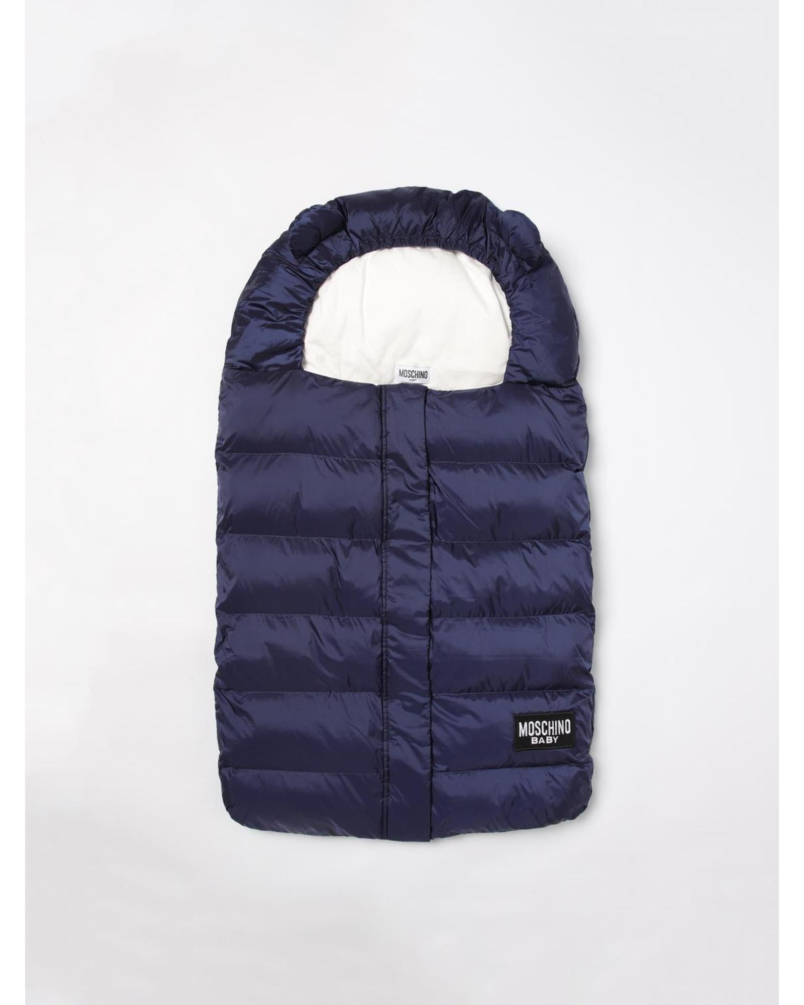 Moschino Baby Sleeping Bag Hooded Puffer Kids Navy Blanket Sets