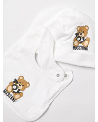 Moschino Baby Hat Bib Set Teddy Bear Kids White Blanket Sets