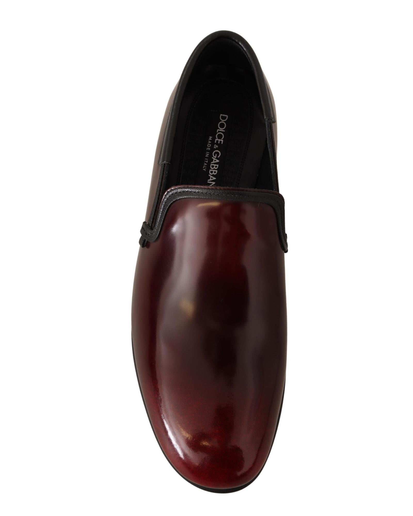 Dolce & Gabbana Burgundy Leather Loafers for Men