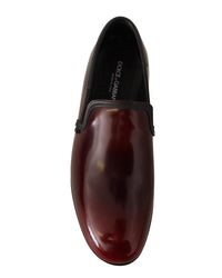 Dolce & Gabbana Burgundy Leather Loafers for Men