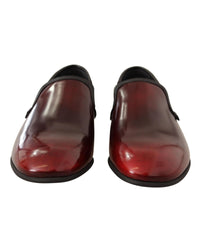 Dolce & Gabbana Burgundy Leather Loafers for Men