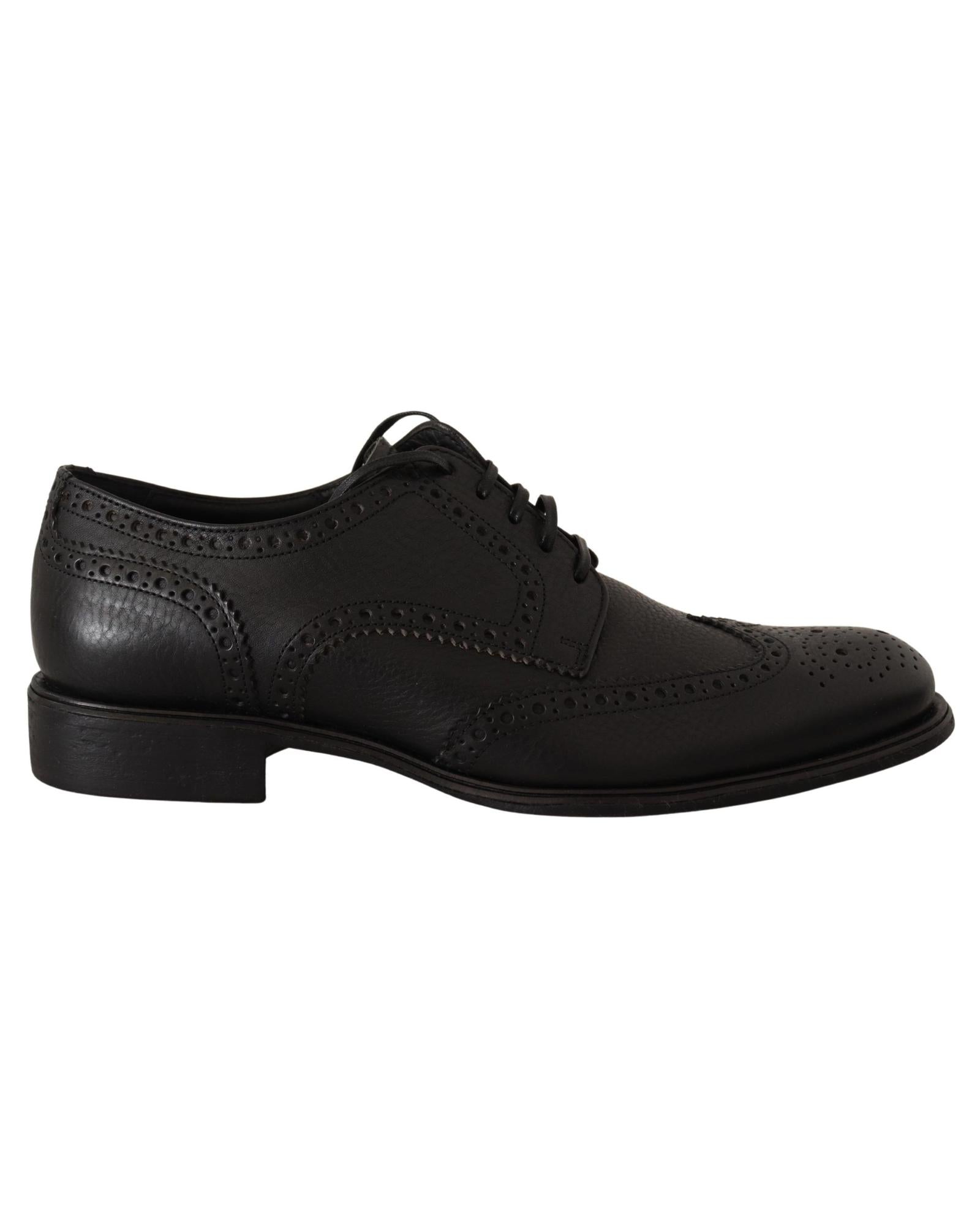 Dolce & Gabbana Mens Black Leather Brogue Oxford Shoes
