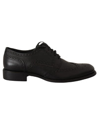 Dolce & Gabbana Mens Black Leather Brogue Oxford Shoes