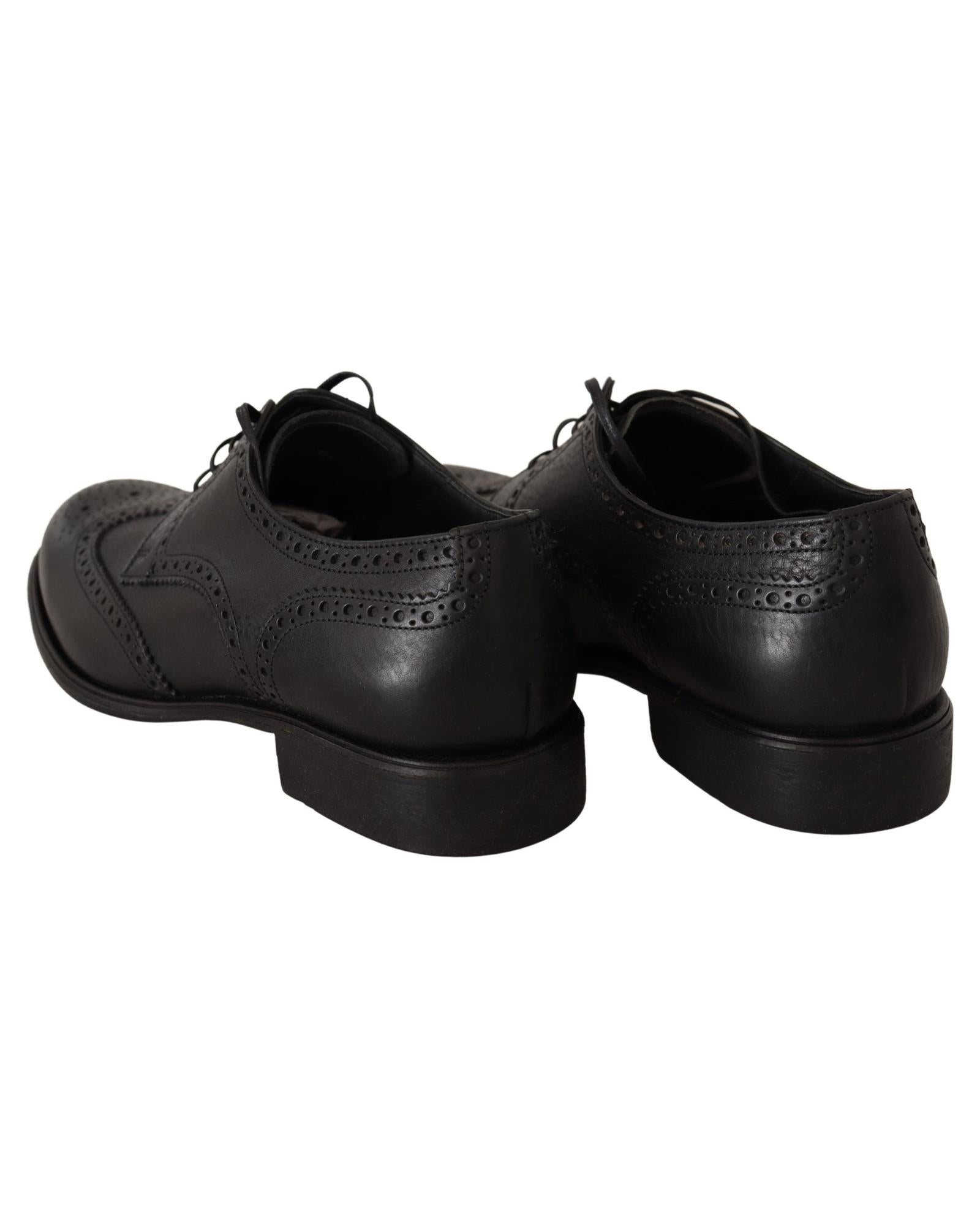 Dolce & Gabbana Mens Black Leather Brogue Oxford Shoes