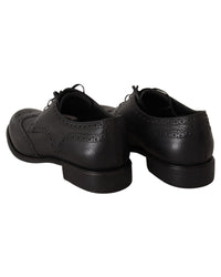 Dolce & Gabbana Mens Black Leather Brogue Oxford Shoes