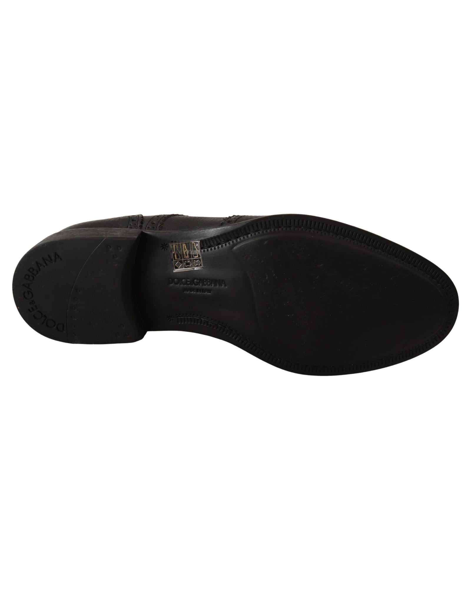 Dolce & Gabbana Mens Black Leather Brogue Oxford Shoes