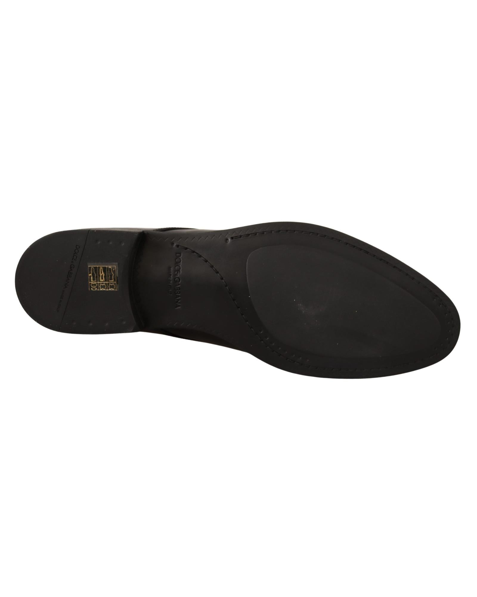 Dolce & Gabbana  Men's Black Leather Lace-Up Oxford Shoes
