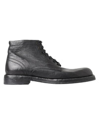 Dolce & Gabbana Horse Leather Perugino Boots Black
