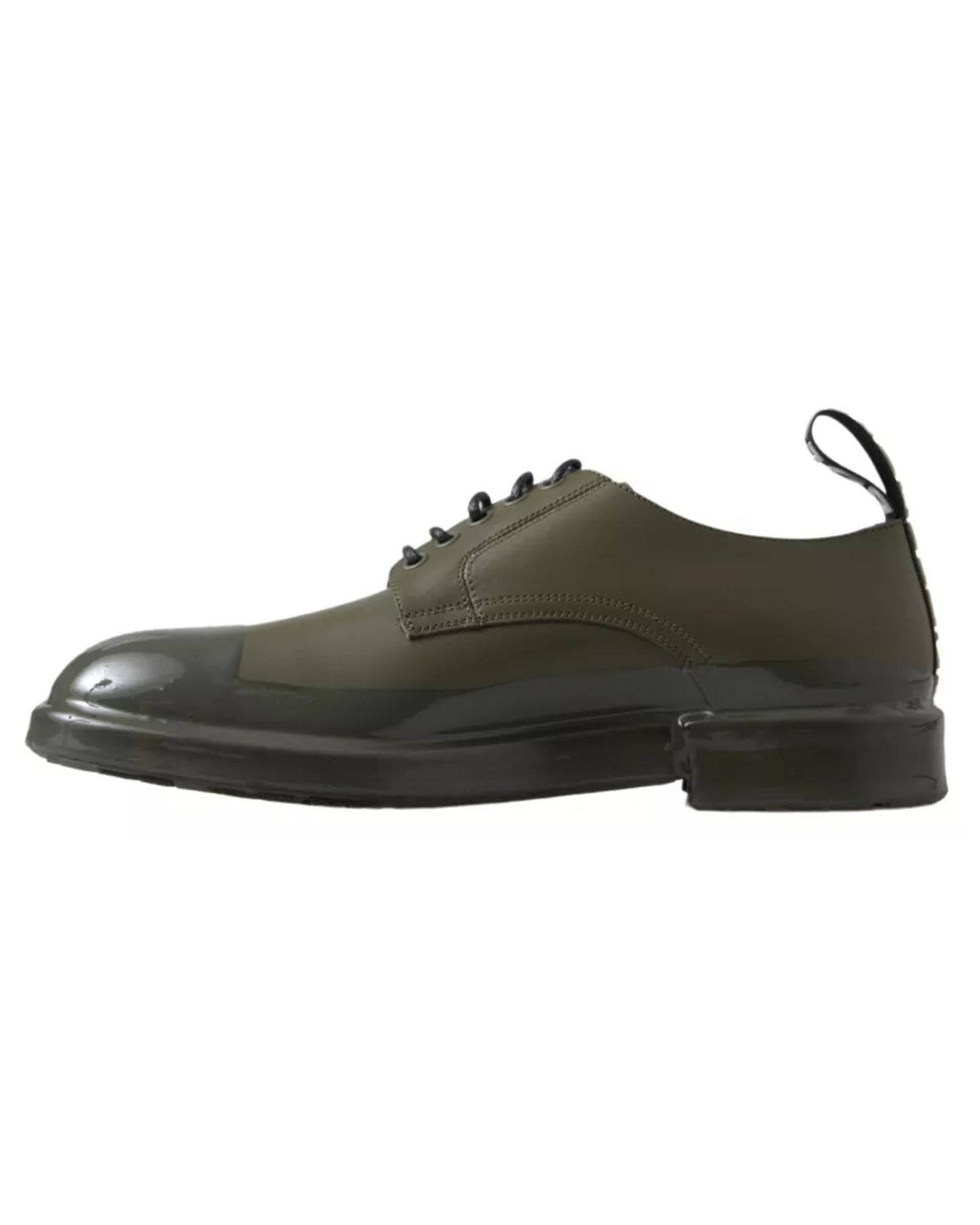 Dolce & Gabbana Laceless Derby Shoes Military Green Men Oxfords