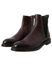 Dolce & Gabbana Leather Chelsea Formal Boots