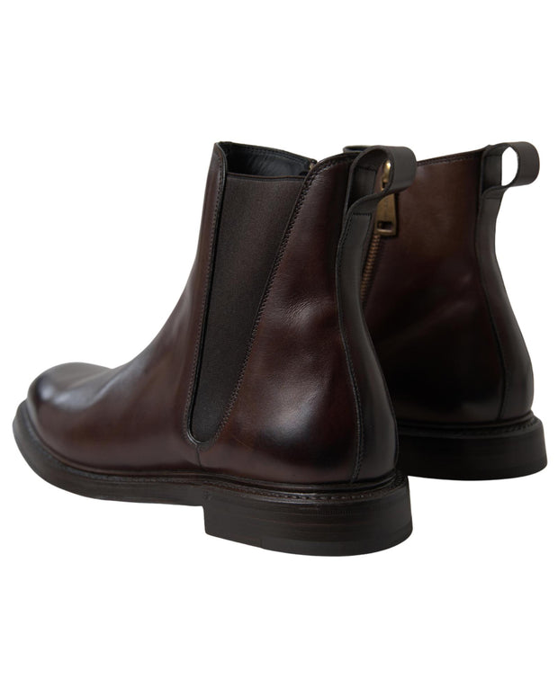 Dolce & Gabbana Leather Chelsea Formal Boots