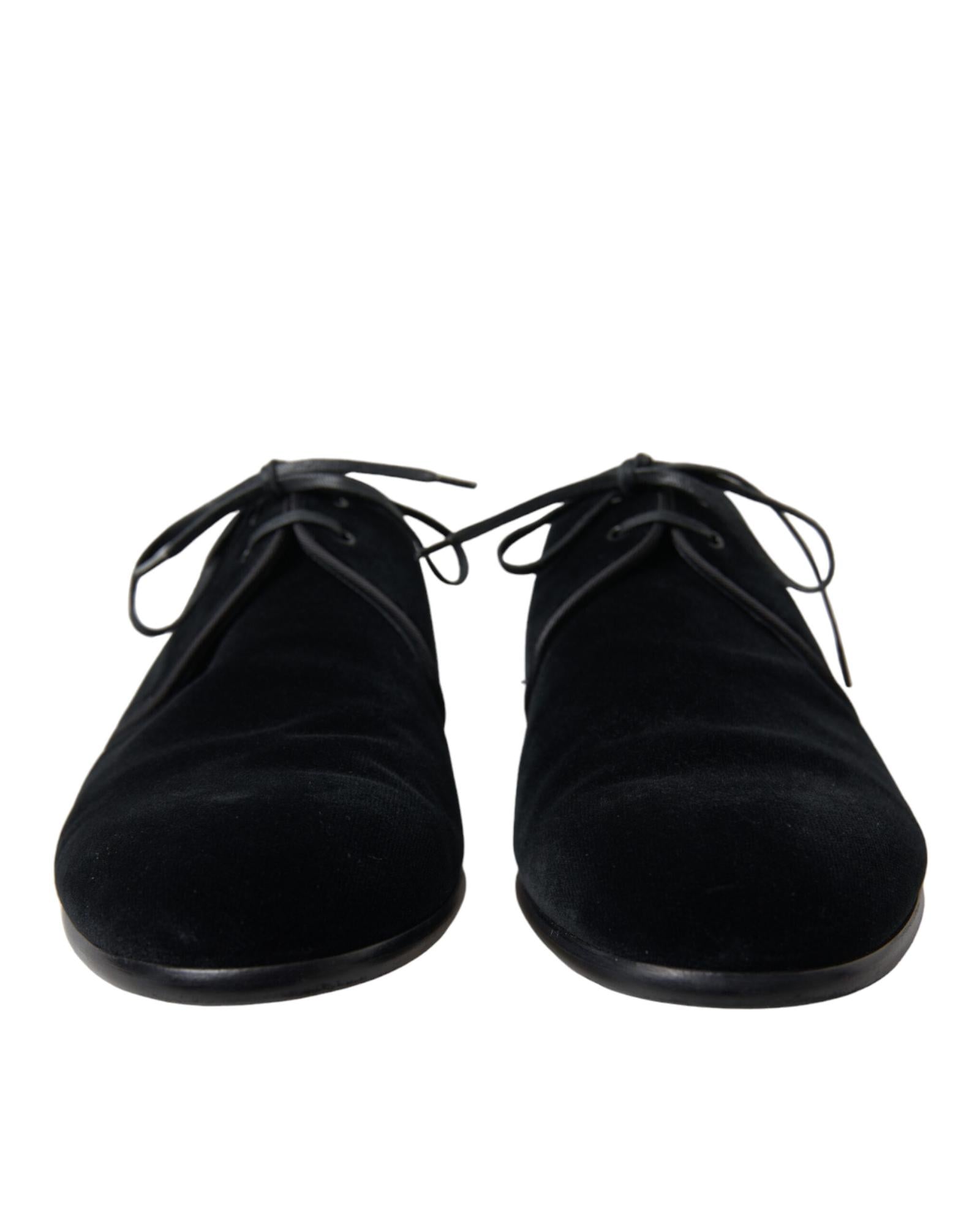 Dolce & Gabbana Men's Black Velvet Derby Shoes