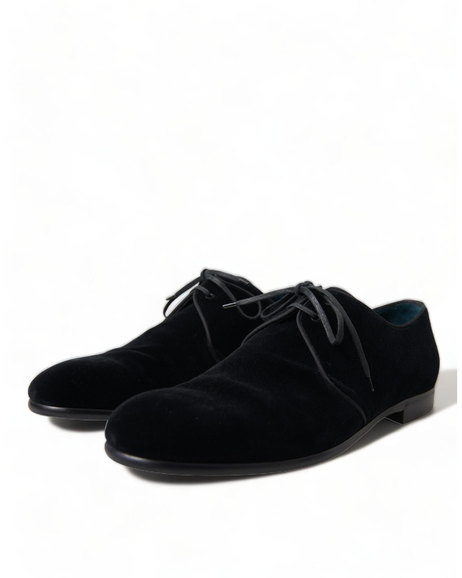 Dolce & Gabbana Men's Black Velvet Derby Shoes