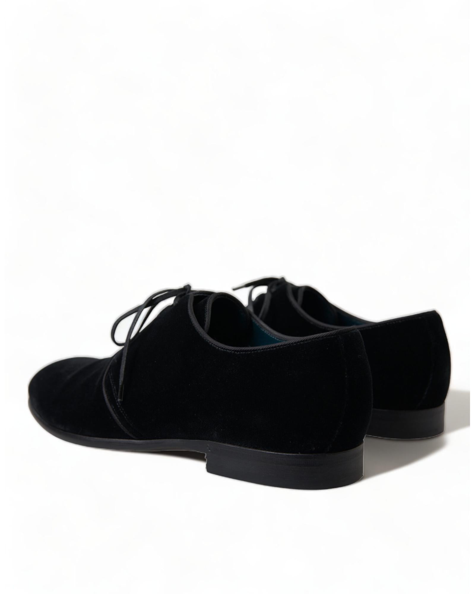 Dolce & Gabbana Men's Black Velvet Derby Shoes