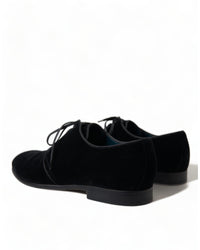 Dolce & Gabbana Men's Black Velvet Derby Shoes