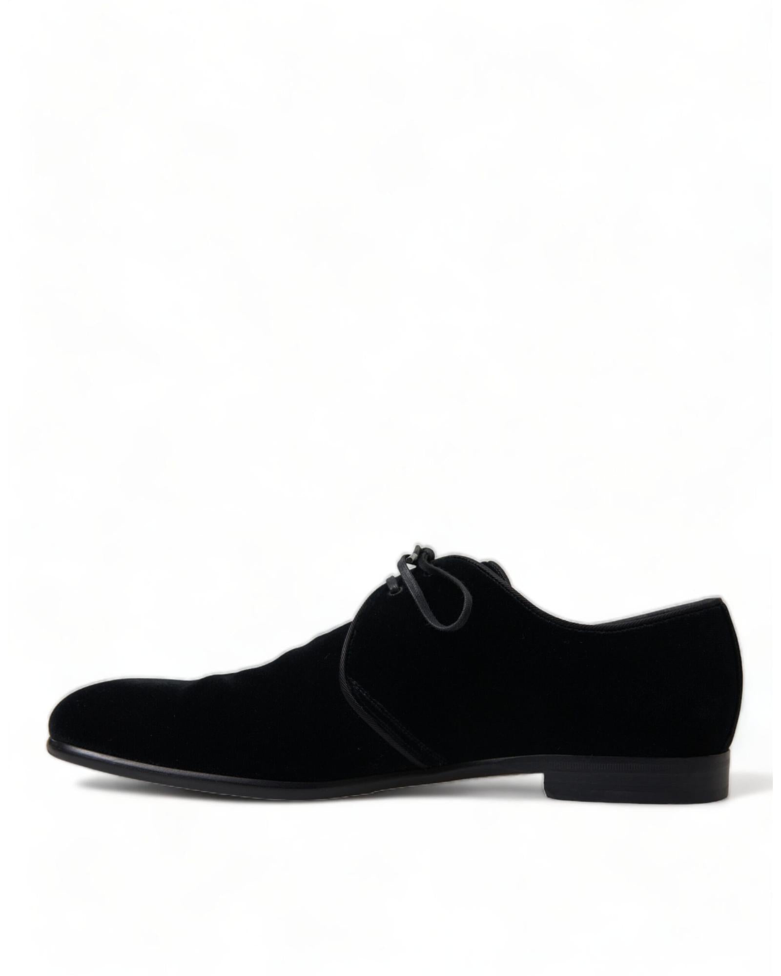 Dolce & Gabbana Men's Black Velvet Derby Shoes
