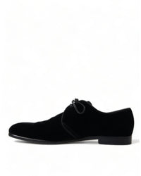 Dolce & Gabbana Men's Black Velvet Derby Shoes