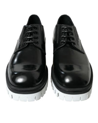 Dolce & Gabbana Men's Black Leather Derby Lace-Up Shoes
