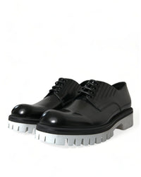 Dolce & Gabbana Men's Black Leather Derby Lace-Up Shoes