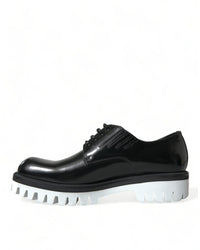 Dolce & Gabbana Men's Black Leather Derby Lace-Up Shoes