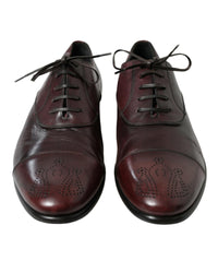 Dolce & Gabbana Burgundy Leather Cap Toe Oxford