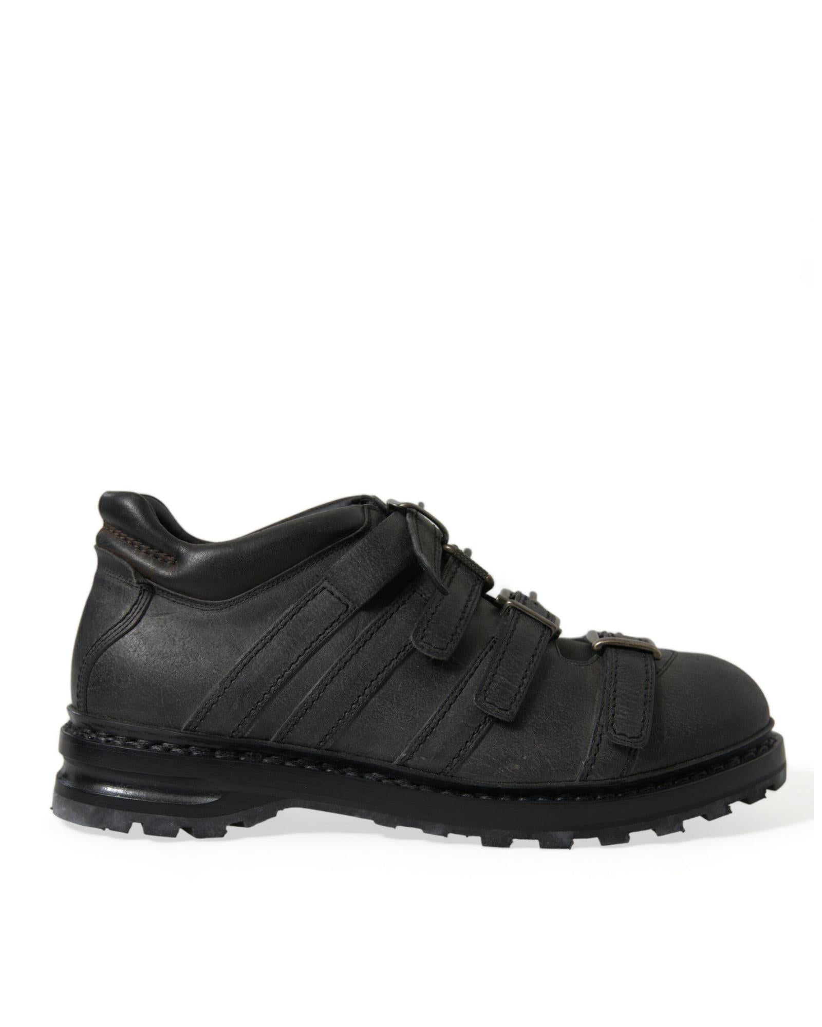 Dolce & Gabbana Black Leather Boots for Men 9 Black
