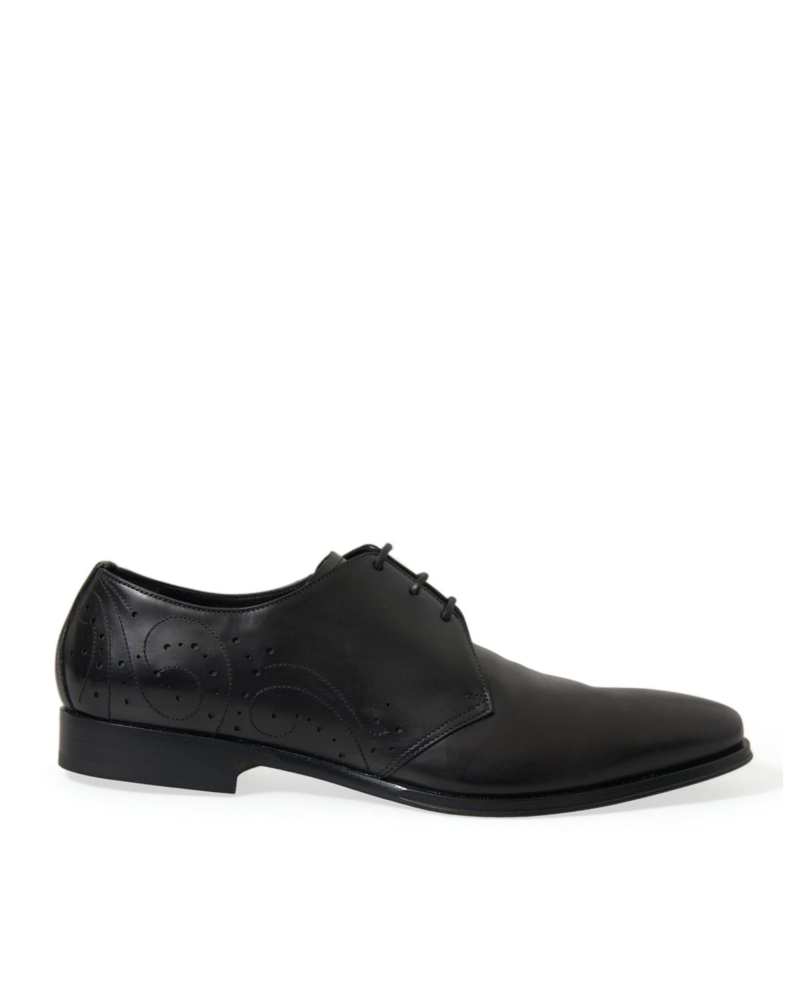 Dolce & Gabbana Men's Black Leather Lace-up Oxford Shoes 10 Black