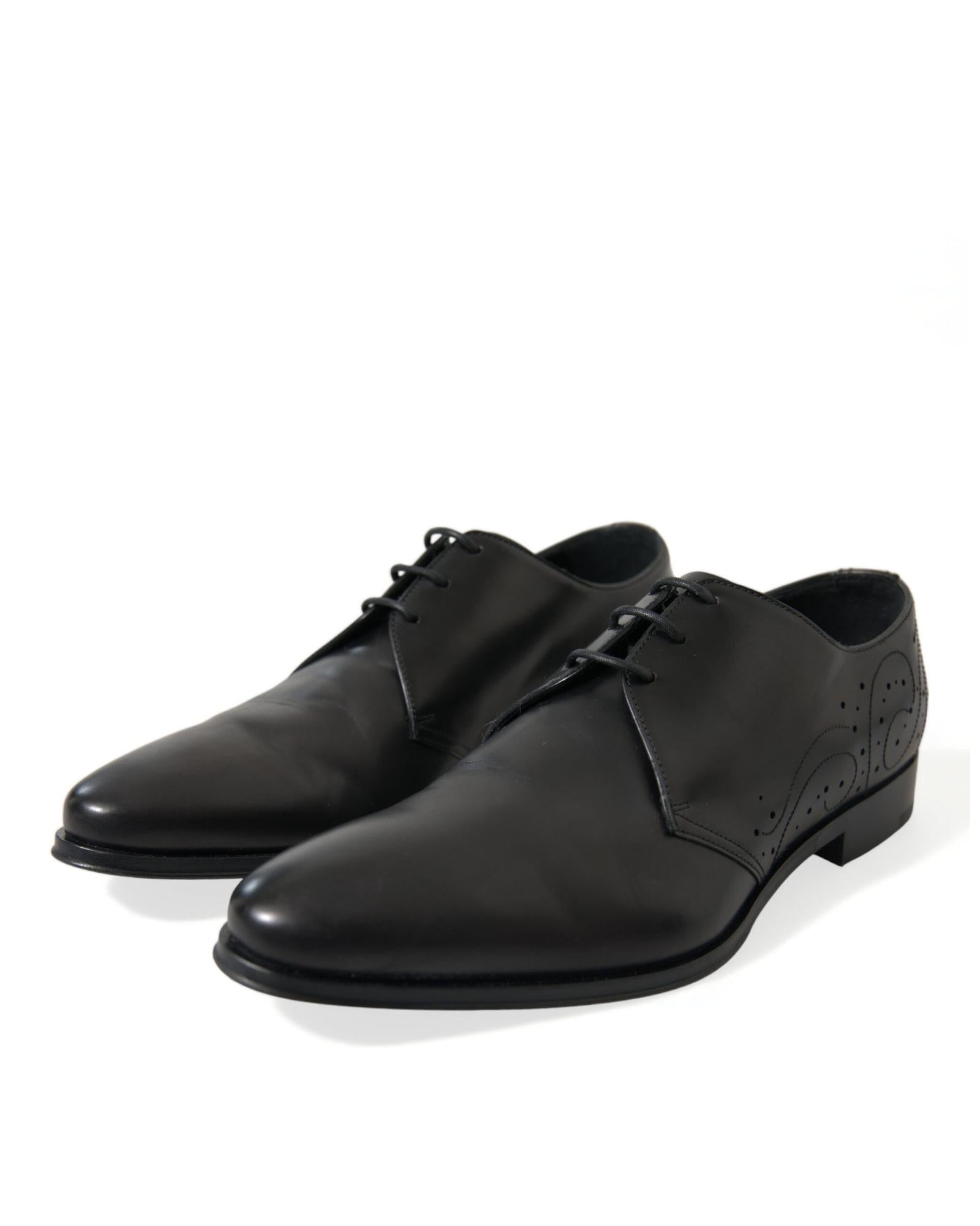 Dolce & Gabbana Men's Black Leather Lace-up Oxford Shoes