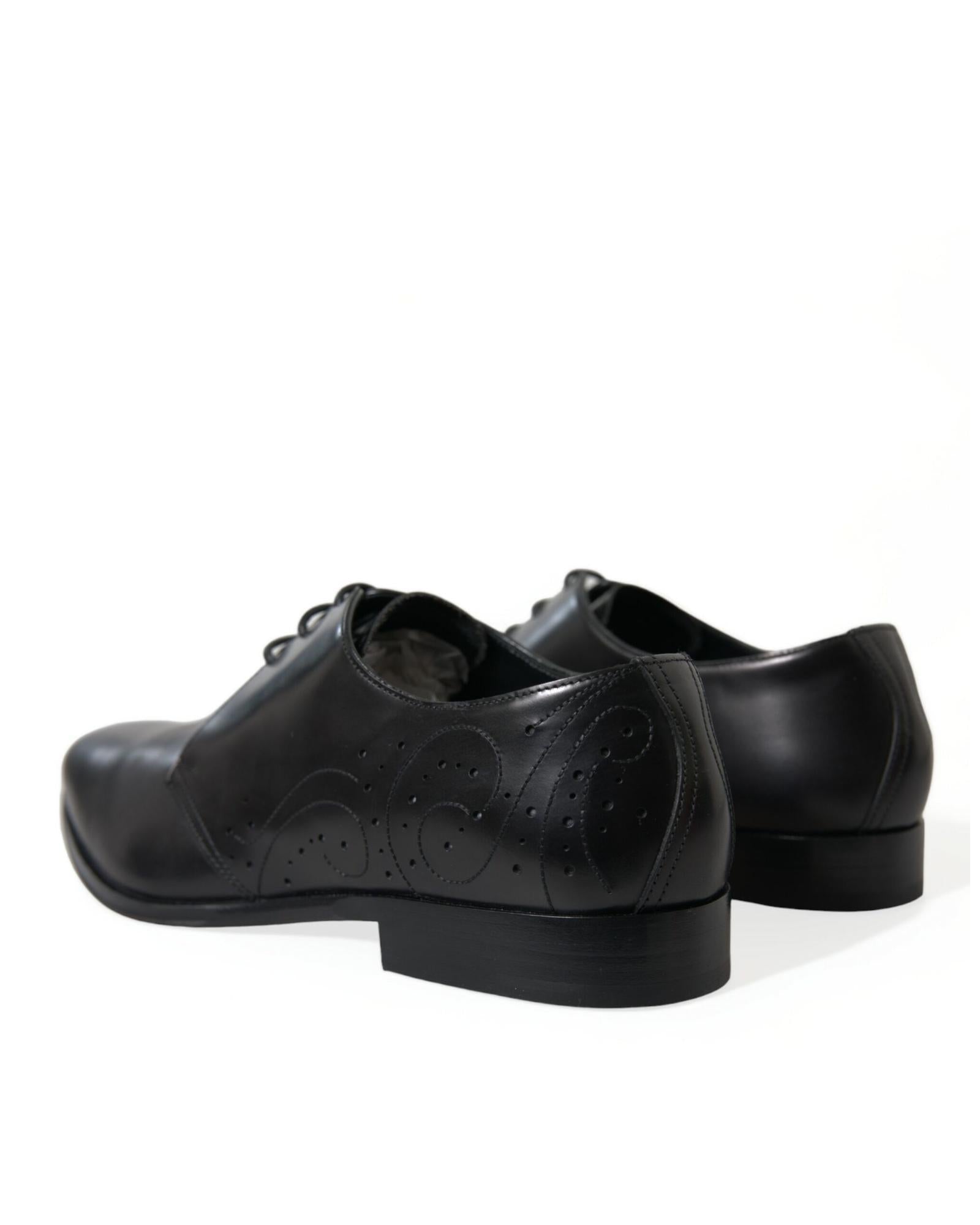 Dolce & Gabbana Men's Black Leather Lace-up Oxford Shoes