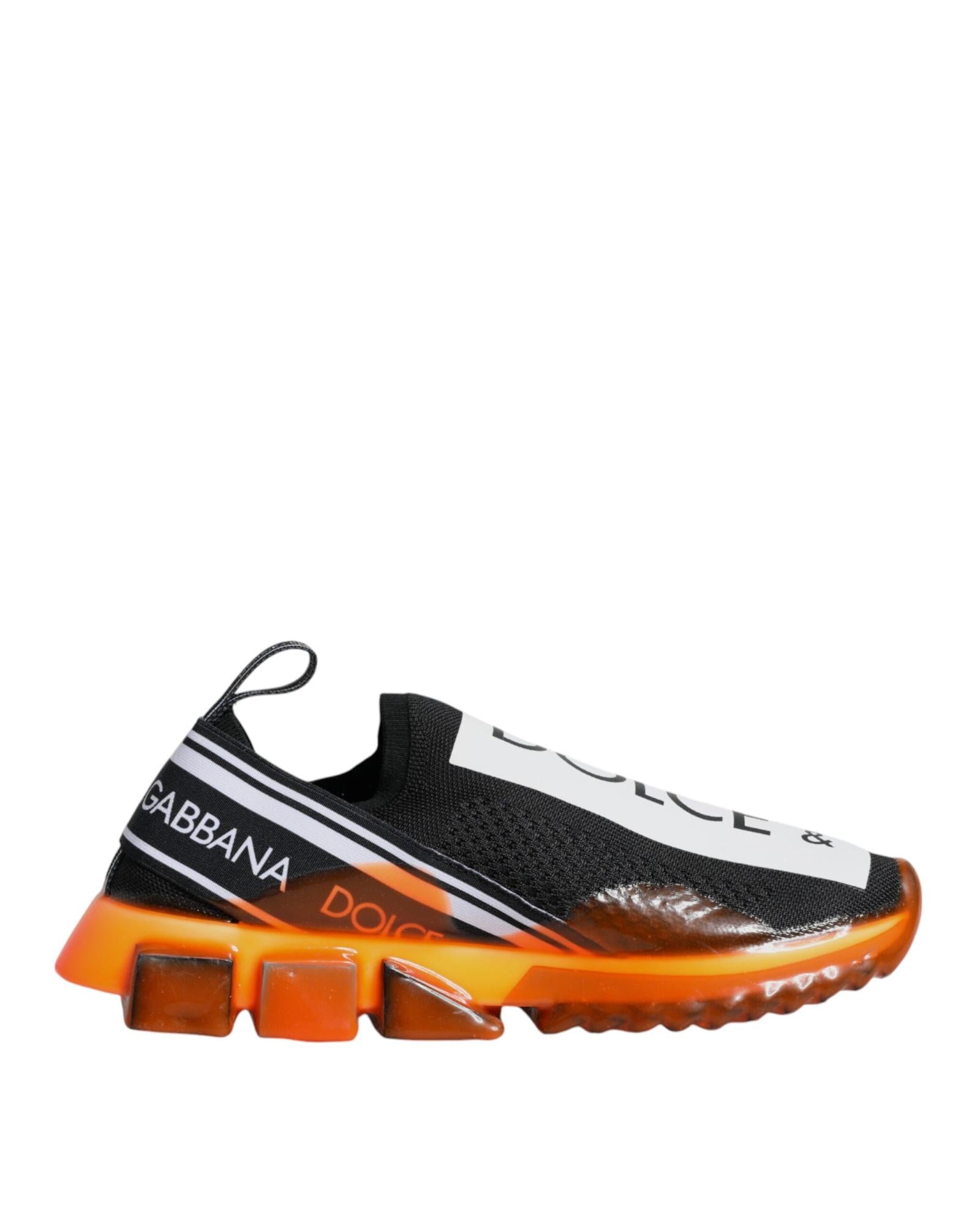 Dolce & Gabbana Sorrento Slip-On Sneakers with Logo Print and Rubber Sole 7 Black