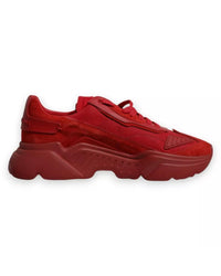 Dolce & Gabbana Leather Daymaster Low Top Sneakers with Logo Details Men Red 9 Red