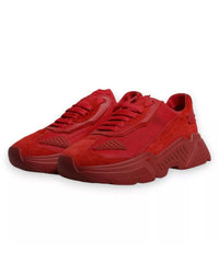 Dolce & Gabbana Leather Daymaster Low Top Sneakers with Logo Details Men Red