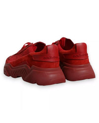 Dolce & Gabbana Leather Daymaster Low Top Sneakers with Logo Details Men Red