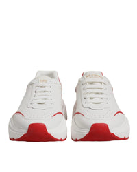Dolce & Gabbana Portofino Leather Sneakers Casual Men White And Red