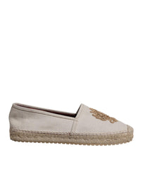 Dolce & Gabbana Embroidered Canvas Espadrilles Men Beige Casual 9 Beige