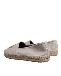 Dolce & Gabbana Embroidered Canvas Espadrilles Men Beige Casual